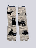 Black Cat Pattern Tabi Socks