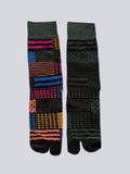 Geometric patchwork graphic Tabi socks