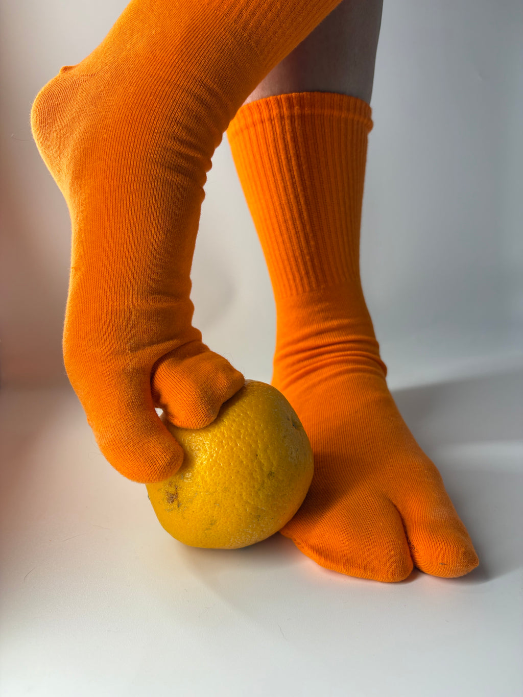 Orange essential crew Tabi socks