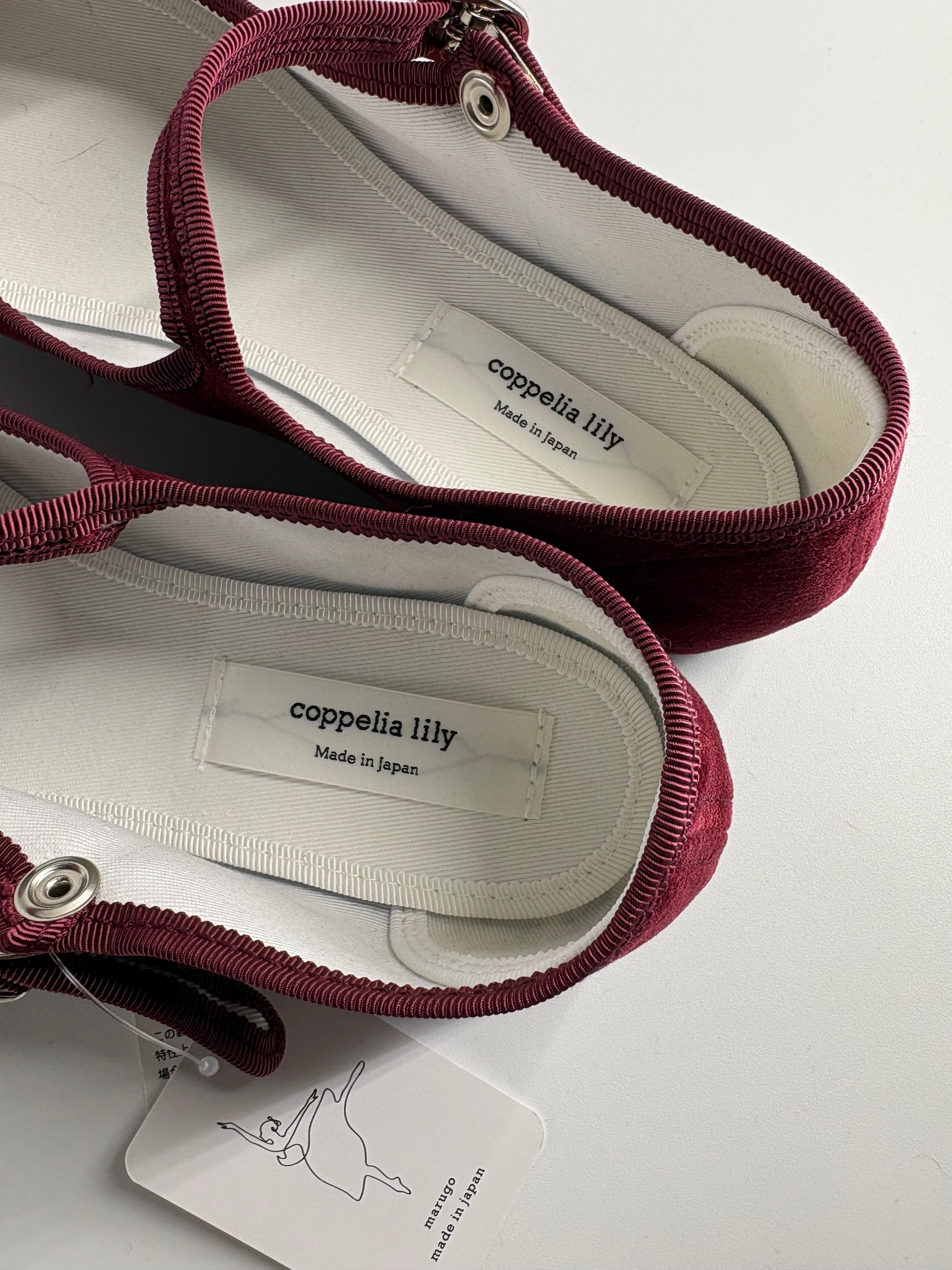 Marugo Mary Jane burgundy Tabi flats